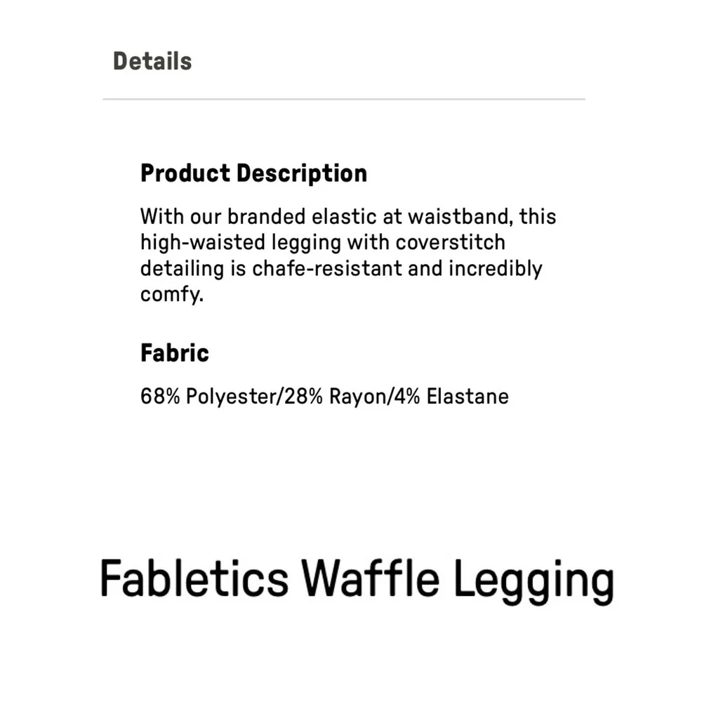 Fabletics Womens Size Medium Waffle Leggings Color Arctic Wave/Midnight Wave NWT - Picture 3 of 8